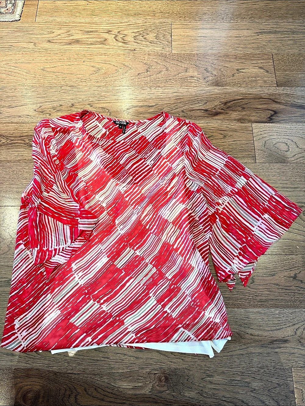 NIC+ZOE Abstract Print short-sleeve Sleeve Blouse Size Medium